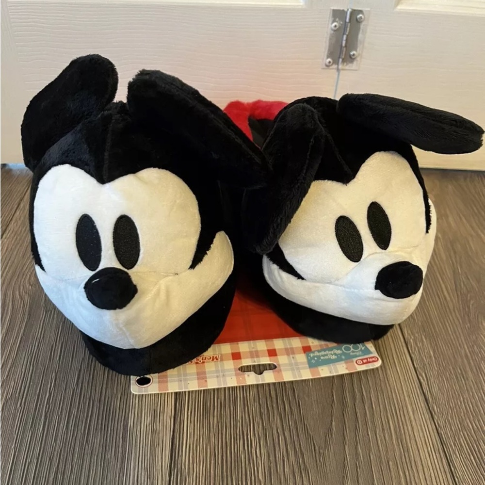 disney 100 retro Mickey Mouse Mens Slipper Socks Shoes Size 10/13
